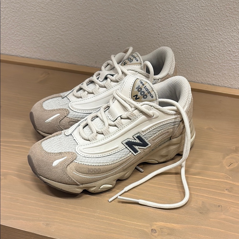 New Balance Cream and Tan Sneakers